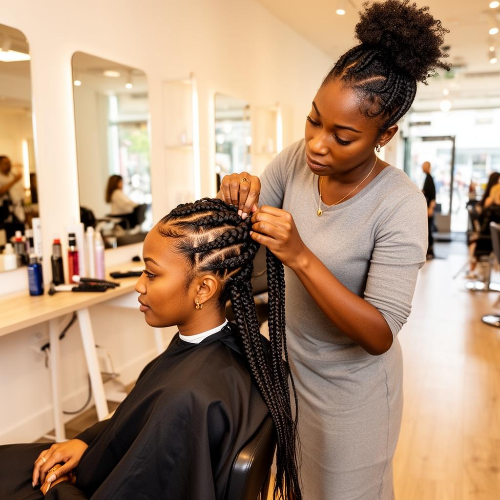 Braider at work